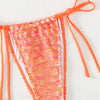 3 Pieces Lace Up Triangle Thong Bikini 2024 Women With Cover Up Swimsuit Female Swimwear Bathing Swimming Suit Beachwear Summer