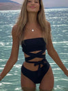 Black High Cut One Piece Swimsuit