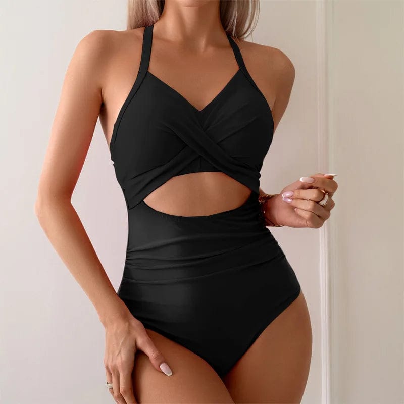 Cross Back One Piece Swimsuit