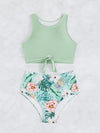 Floral Print High Waisted Bikini