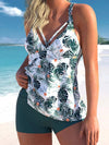 Green Floral Tankini