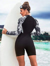 Long Sleeve One Piece Swimsuit Black