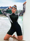 Long Sleeve One Piece Swimsuit Black