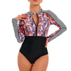 Long Sleeve One Piece Swimsuit Womens