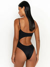 One Shoulder One Piece Swimsuit Black