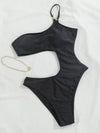 One Shoulder One Piece Swimsuit Black