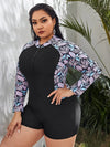 Plus Size Long Sleeve One Piece Swimsuit